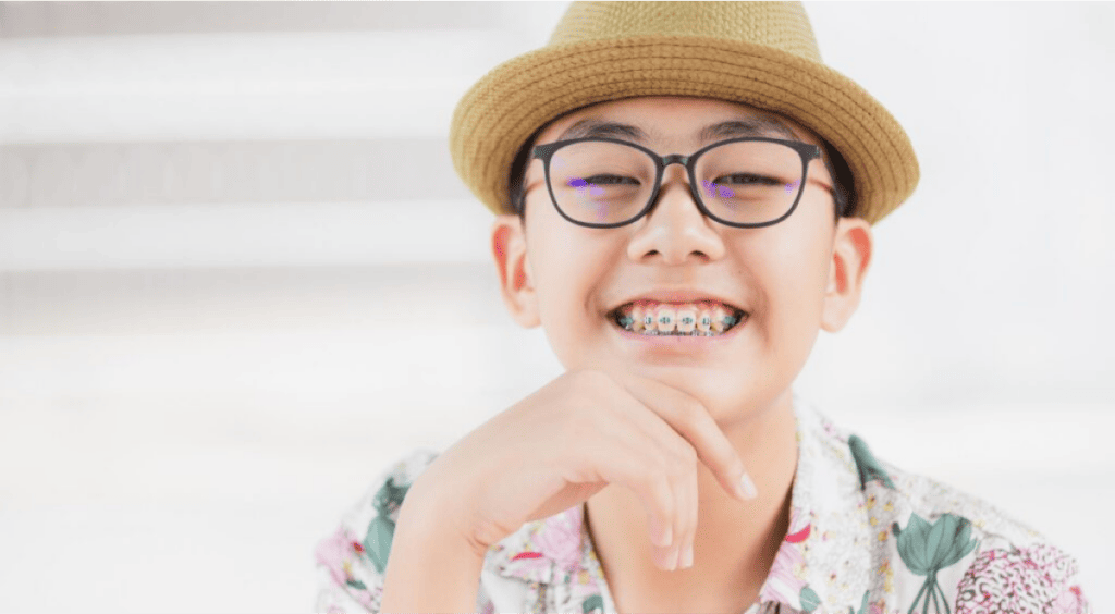 Kid with braces