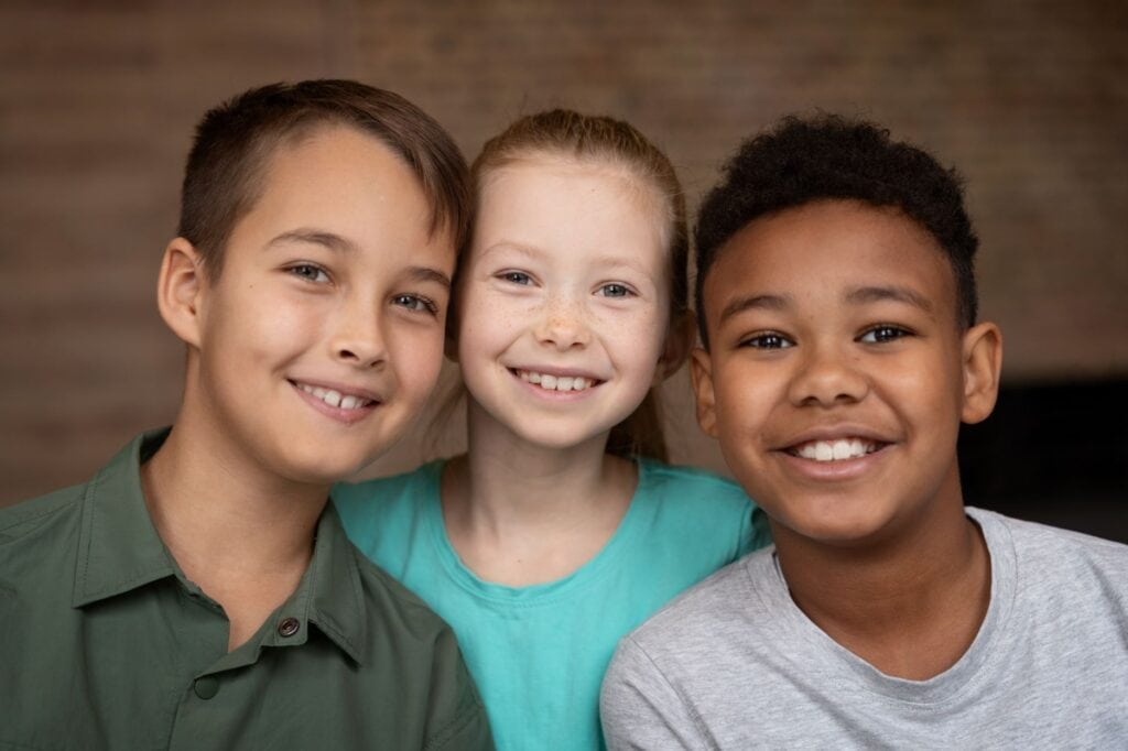 smiley kids together